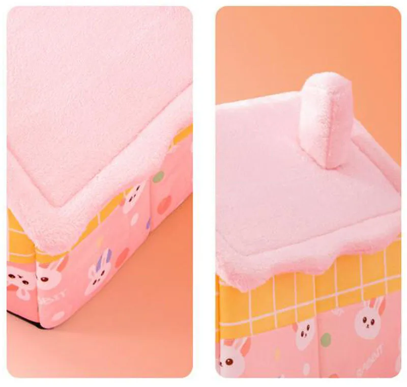 New cat litter rabbit door curtain four seasons universal kennel small and medium-sized dog closed removable and washable dog bed pet litter pad