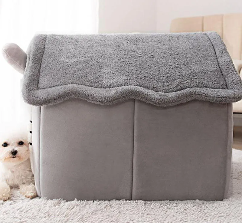 New cat litter rabbit door curtain four seasons universal kennel small and medium-sized dog closed removable and washable dog bed pet litter pad