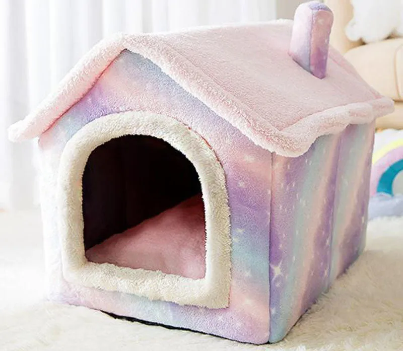 New cat litter rabbit door curtain four seasons universal kennel small and medium-sized dog closed removable and washable dog bed pet litter pad