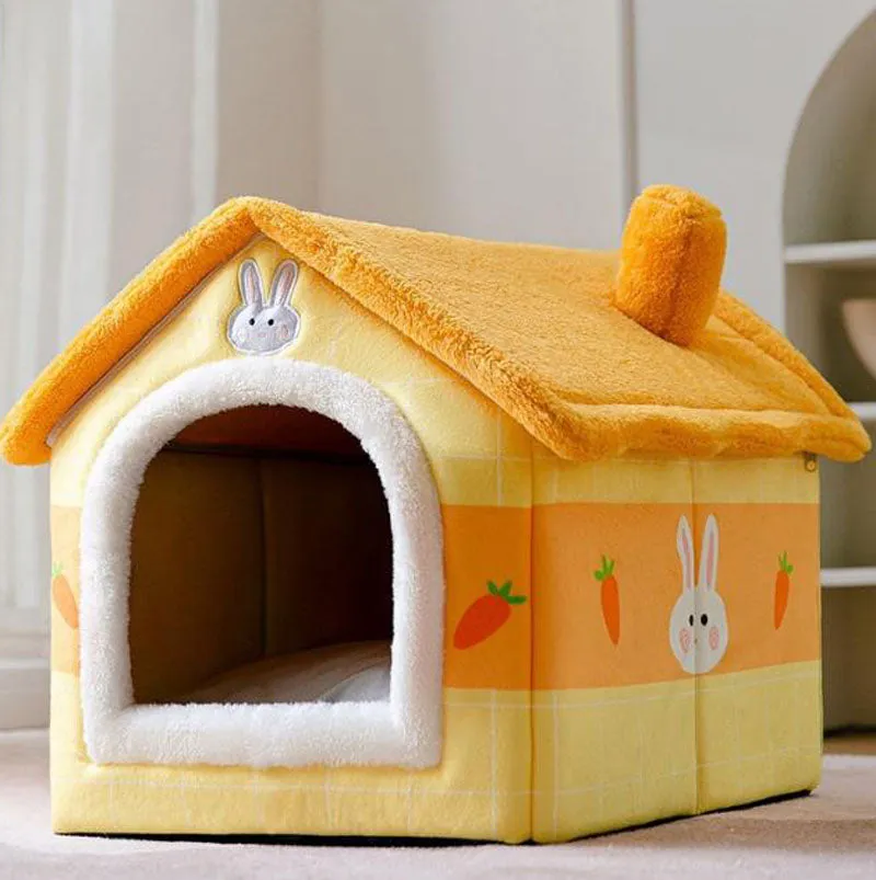 New cat litter rabbit door curtain four seasons universal kennel small and medium-sized dog closed removable and washable dog bed pet litter pad