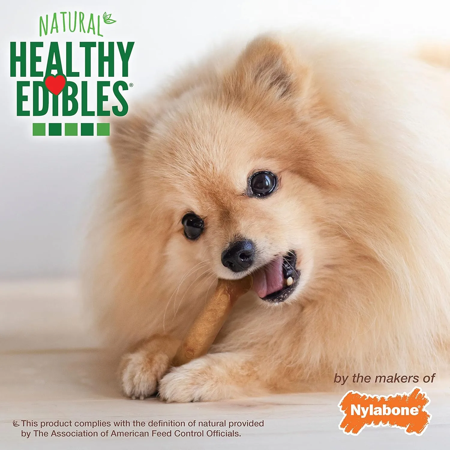Nylabone Healthy Edibles Natural Dog Chews Long Lasting Bacon Flavor Treats for Dogs, X-Small/Petite (8 Count)