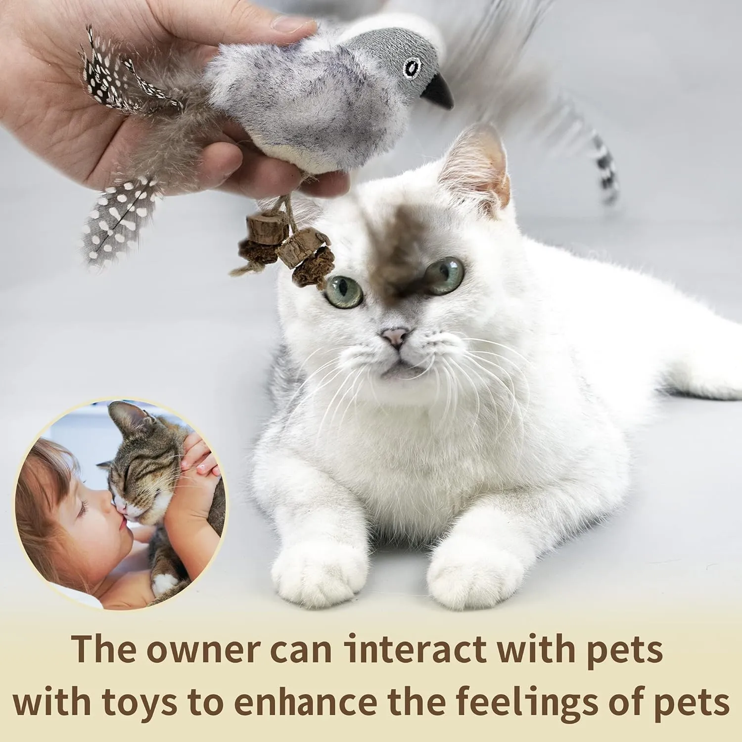 PAZ'S GIFT Catnip Toys - Cat Kick & Rope Toys for Indoor Play, Cat & Kitten Teething Chew Toys for Aggressive Chewing & Teeth Cleaning (Catnip Birdie)
