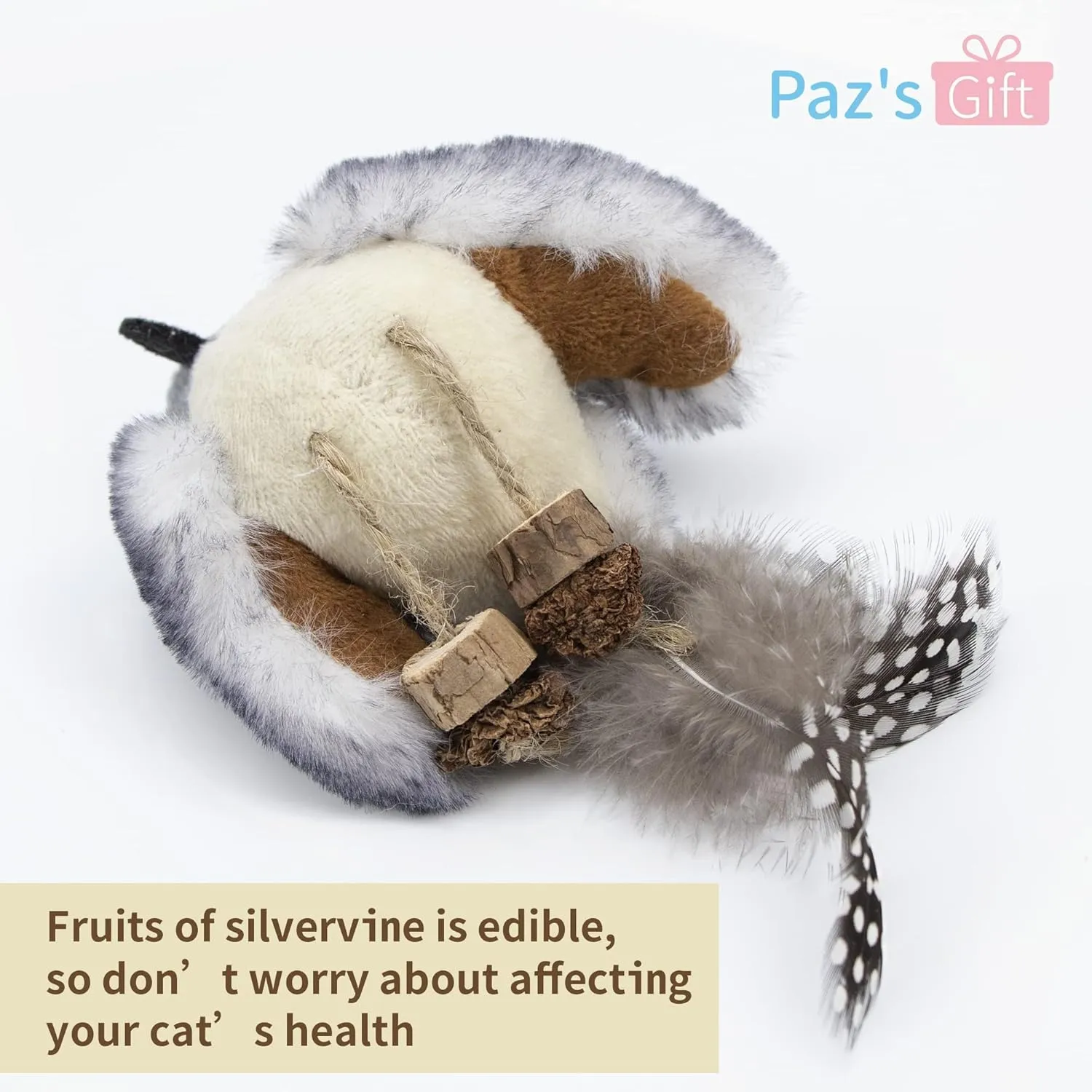 PAZ'S GIFT Catnip Toys - Cat Kick & Rope Toys for Indoor Play, Cat & Kitten Teething Chew Toys for Aggressive Chewing & Teeth Cleaning (Catnip Birdie)