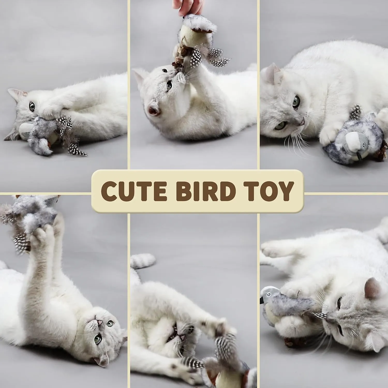 PAZ'S GIFT Catnip Toys - Cat Kick & Rope Toys for Indoor Play, Cat & Kitten Teething Chew Toys for Aggressive Chewing & Teeth Cleaning (Catnip Birdie)