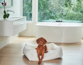 Pet Bed-Scoop Shape-White Color-Faux Fur