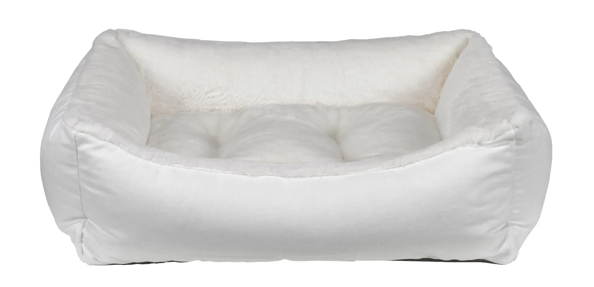 Pet Bed-Scoop Shape-White Color-Faux Fur