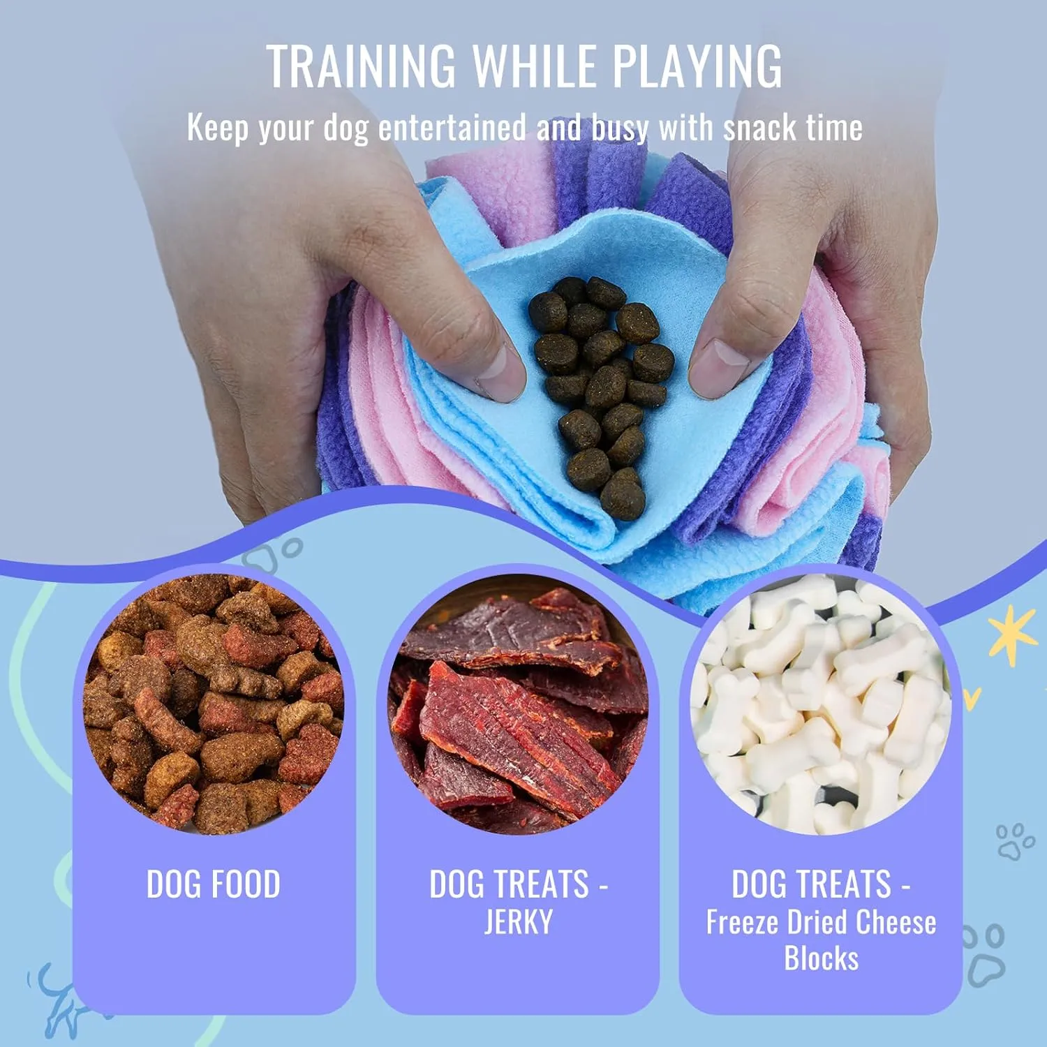 Pet Snuffle Ball, Puzzle Sniffing Interactive Dog Enrichment Toys for Blind Dogs Training & Stress Relief (15cm, Macarons Color)