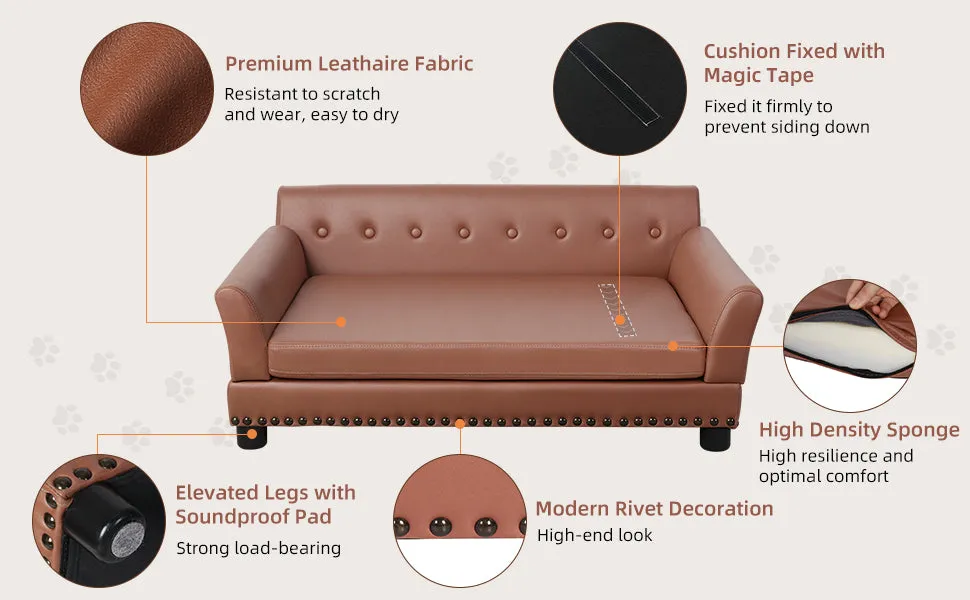 Pet Sofa Bed Pet Snuggle Lounge with Removable Cushion for Kittens Puppies