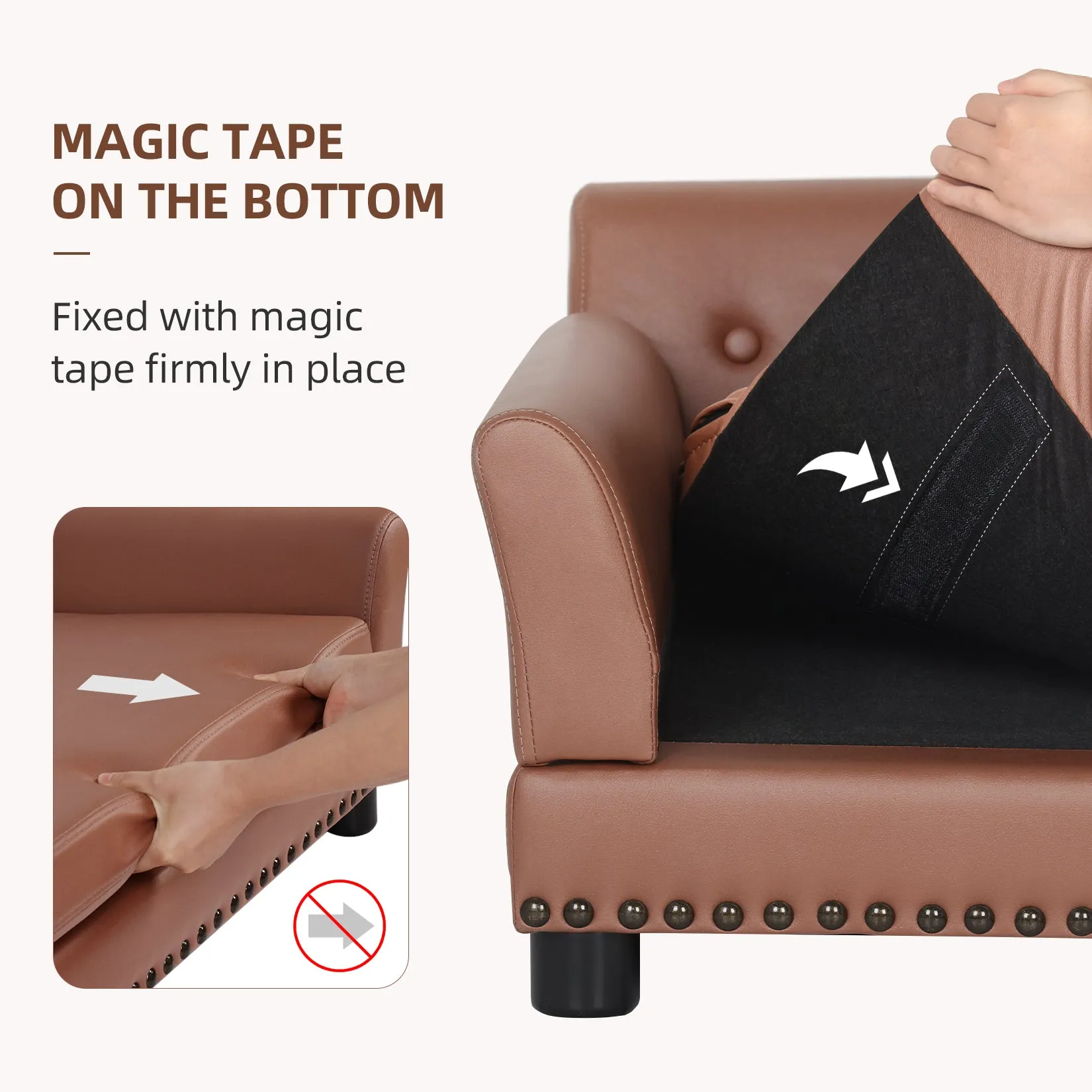 Pet Sofa Bed Pet Snuggle Lounge with Removable Cushion for Kittens Puppies