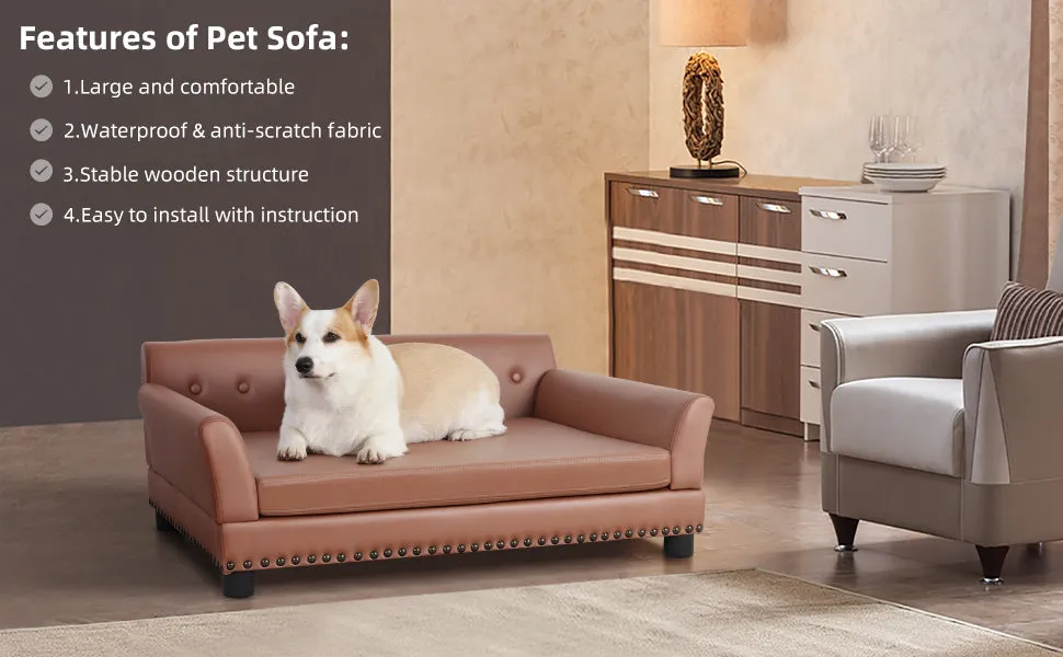 Pet Sofa Bed Pet Snuggle Lounge with Removable Cushion for Kittens Puppies