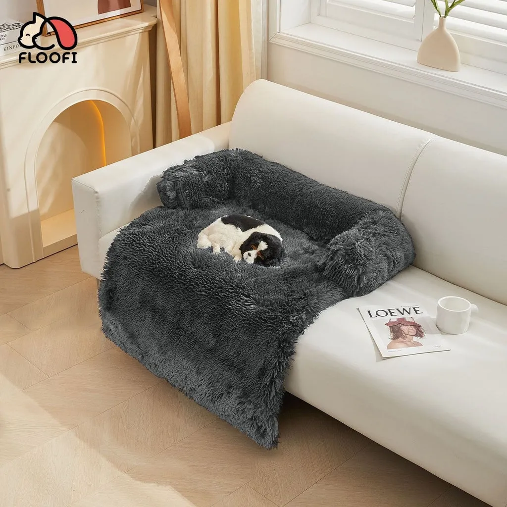 Pet Sofa Cover Soft with Bolster L Size (Grey)
