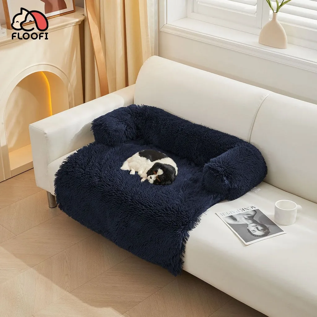 Pet Sofa Cover Soft with Bolster M Size (Dark Blue)