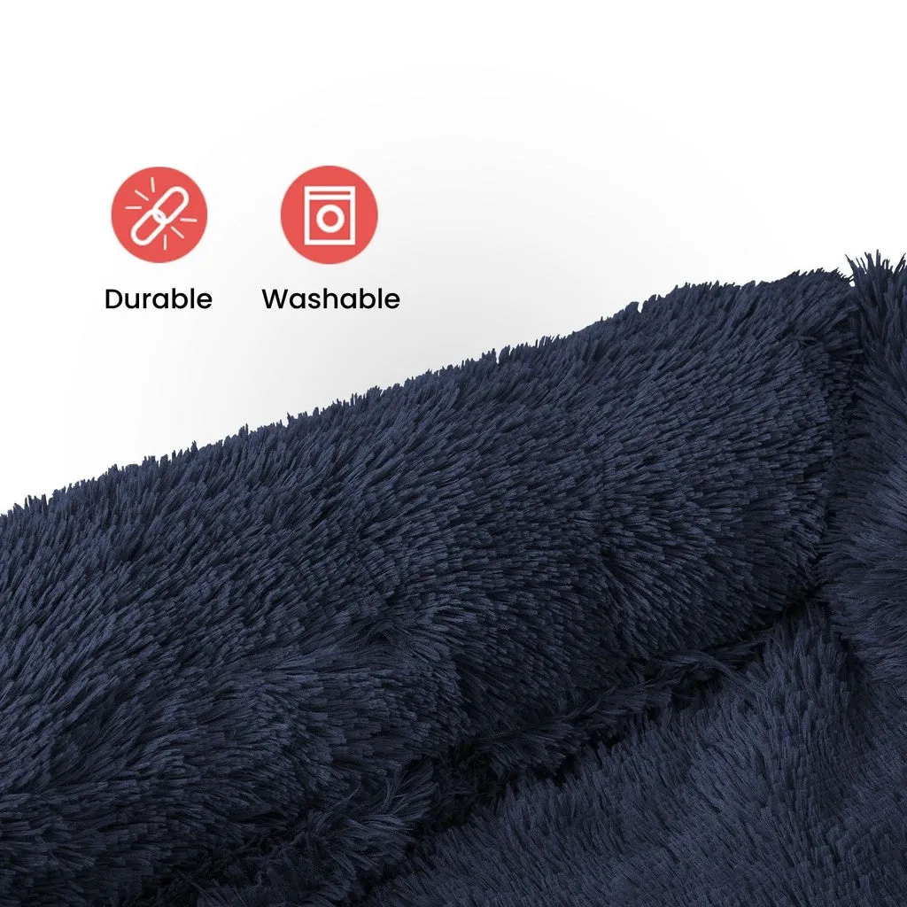 Pet Sofa Cover Soft with Bolster M Size (Dark Blue)