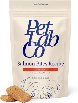 PetLab Co. Salmon Bites for Dogs  Premium Salmon Dog Treats with Beneficial Fatty Acids, Vitamins & Minerals - Carefully Selected Ingredients  Delicious Reward