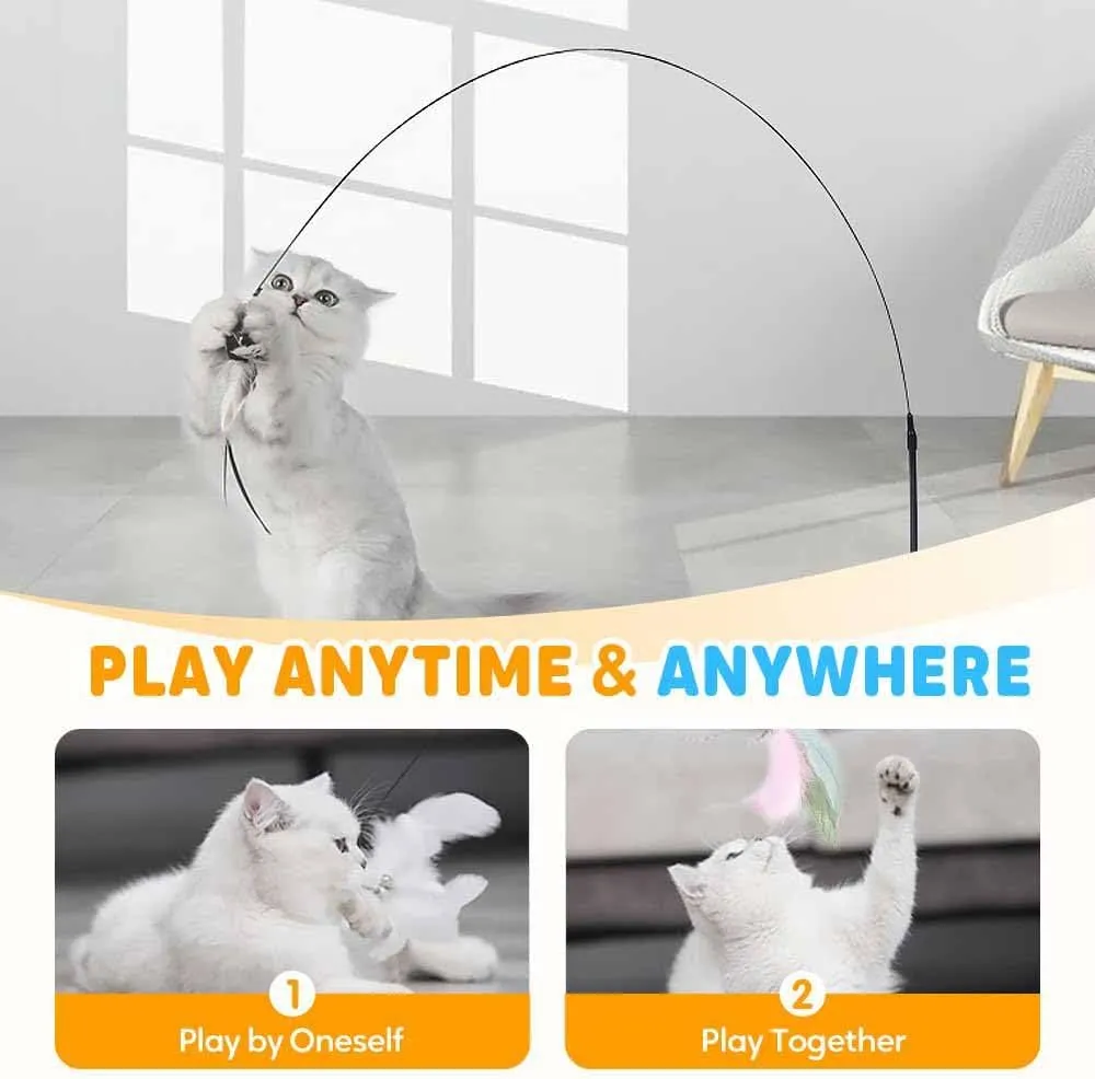 Puff Pet - Meowmastery Toy,meowmastery Toy - 2025 Interactive cat Teaser Wand,Exercise and Entertainment for Active Felines (Black)