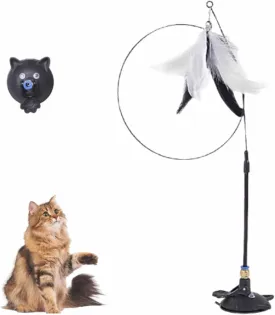 Puff Pet - Meowmastery Toy,meowmastery Toy - 2025 Interactive cat Teaser Wand,Exercise and Entertainment for Active Felines (Black)