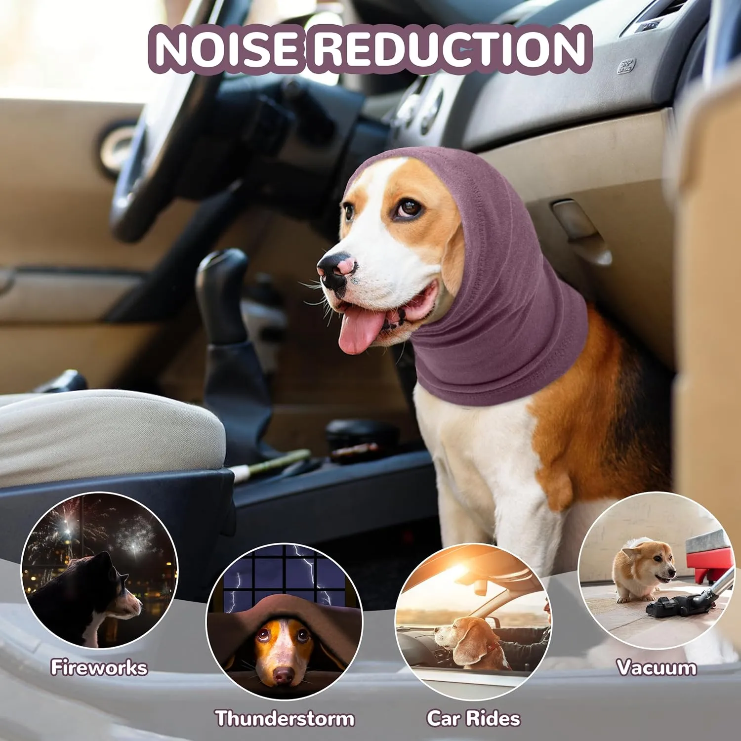 PUMYPOREITY Dog Calming Hoodie, Dog Ear Cover for Anxiety Relief, Ear Muffs for Hematoma, Noise Canceling for Grooming and Force Drying, Comfort Hoodie for Anxiety