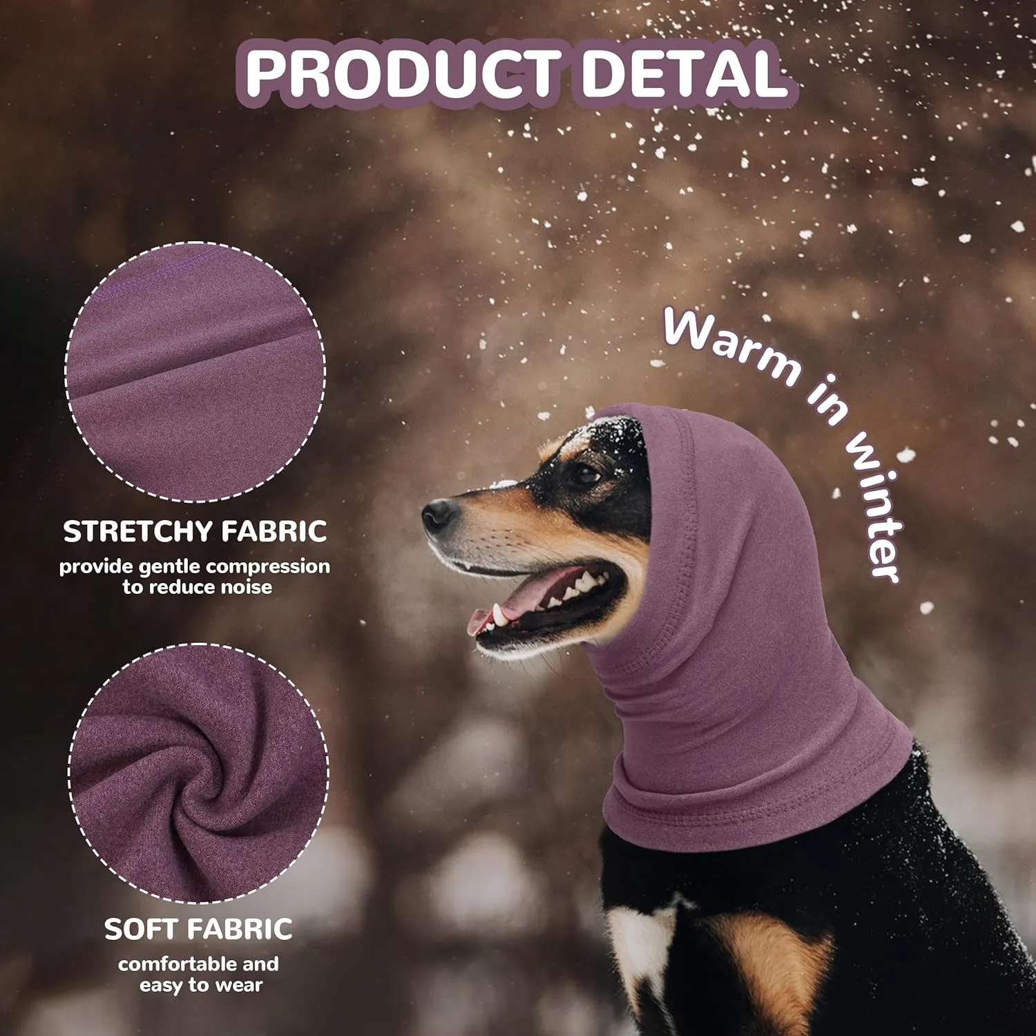 PUMYPOREITY Dog Calming Hoodie, Dog Ear Cover for Anxiety Relief, Ear Muffs for Hematoma, Noise Canceling for Grooming and Force Drying, Comfort Hoodie for Anxiety