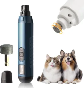 Rechargeable USB Charging Electric Pet Nail Grinder, 2024 New Dog Nail Grinder Professional 3-Speed Electric, Smoothing for Small Medium Large Dogs Nail Trimmer Painless Paws Grooming (Blue)