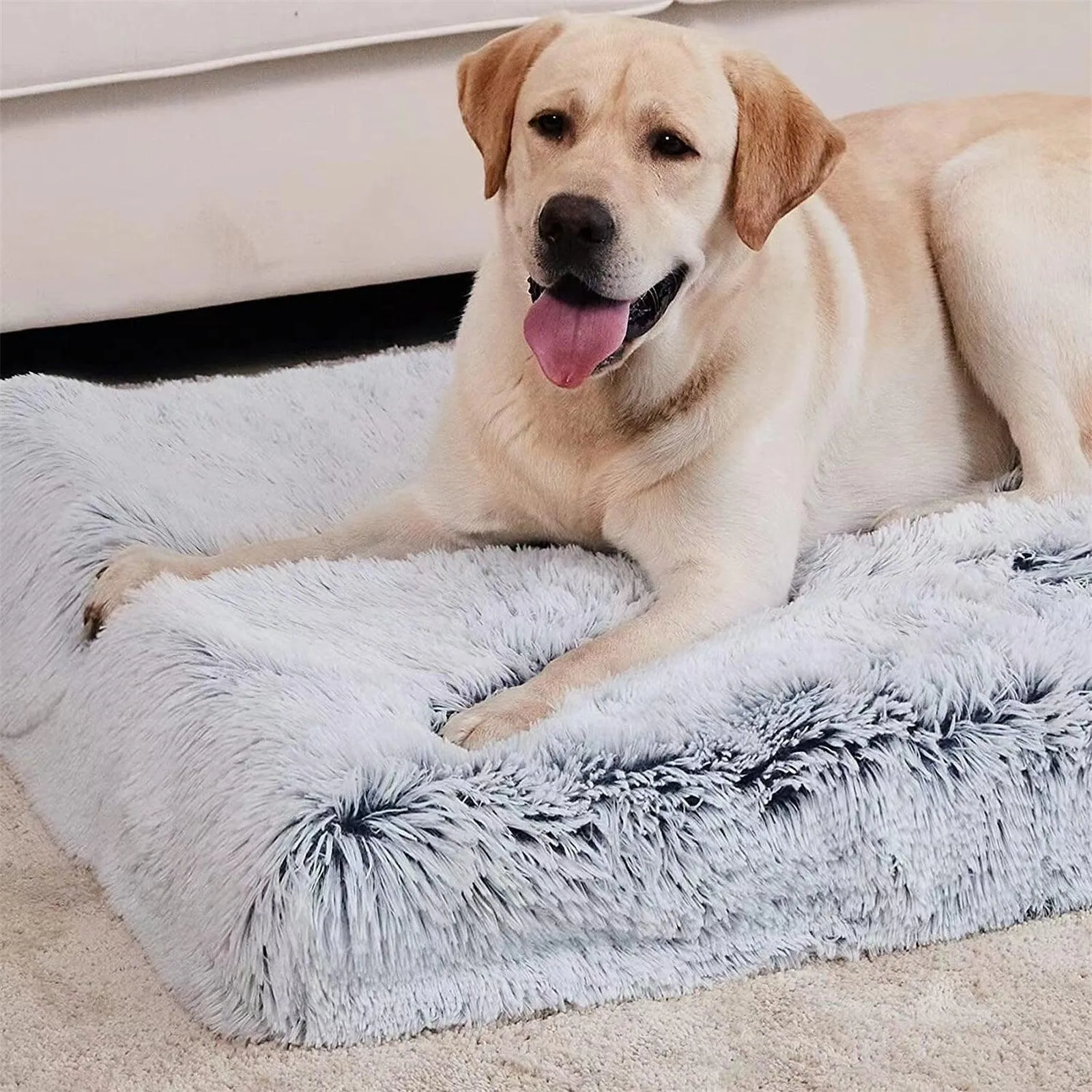 Rectangle Pet Dog Comfort Bed Plush Comfortable Removable Washable Kennel XL