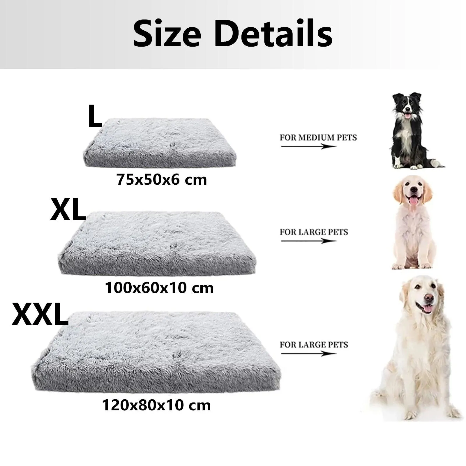 Rectangle Pet Dog Comfort Bed Plush Comfortable Removable Washable Kennel XL