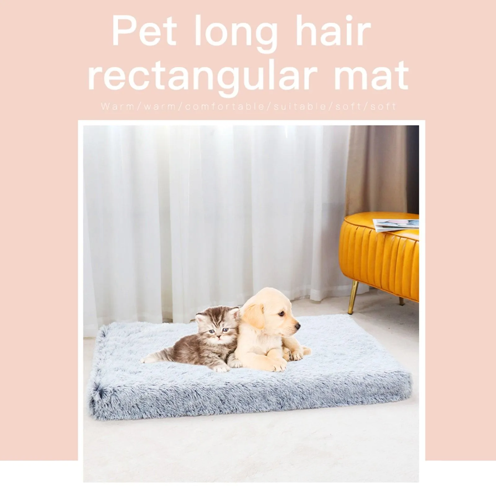 Rectangle Pet Dog Comfort Bed Plush Comfortable Removable Washable Kennel XL