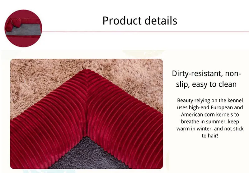 Removable and washable pet nest for large, medium and small dogs