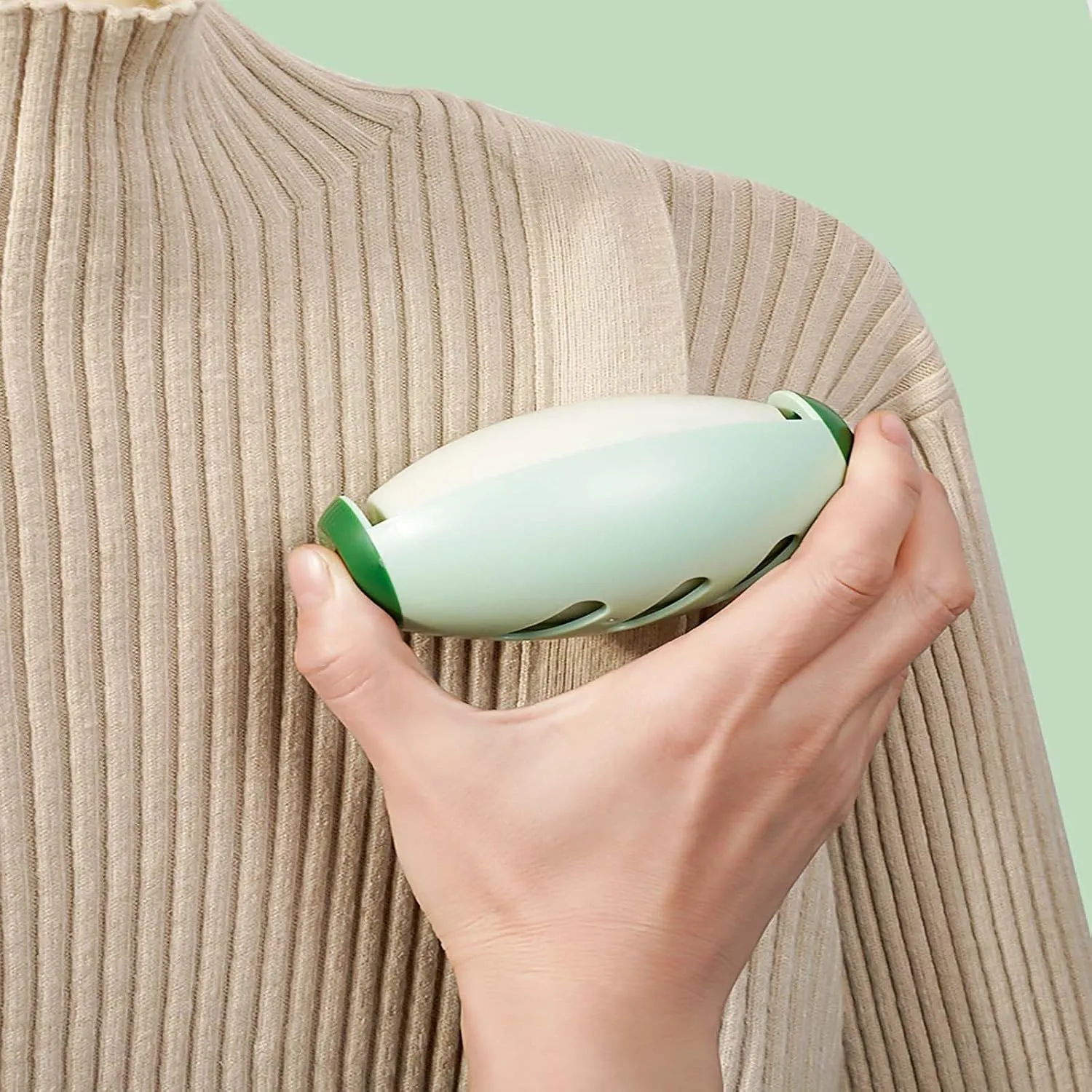 Reusable Silicone Gel Lint Roller,Washable Sticky Pet Hair Remover for Clothes,Bed,Sofa,Plush, Portable Travel Dust Roller with Double Powerful Adhesion Tool (1, Green)