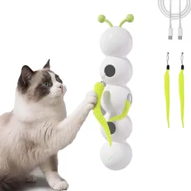 Smart Motion Cat Toy with Worm Design, Caterpillar Smart Cats Toys,Wall & Window Mounted CatToy for Indoor Cats, Promotes Exercise & Mental Stimulation,Hunting, Jumping, and Interactive Play