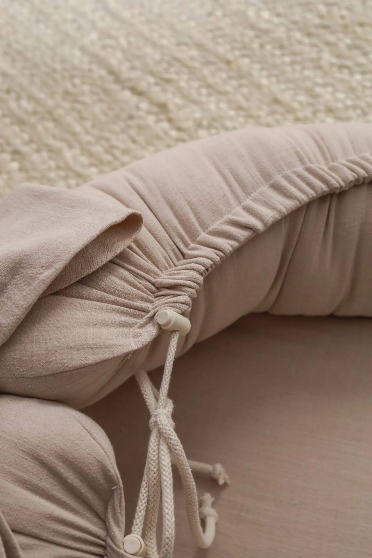 Soft Linen Handmade Baby Nest - Beige
