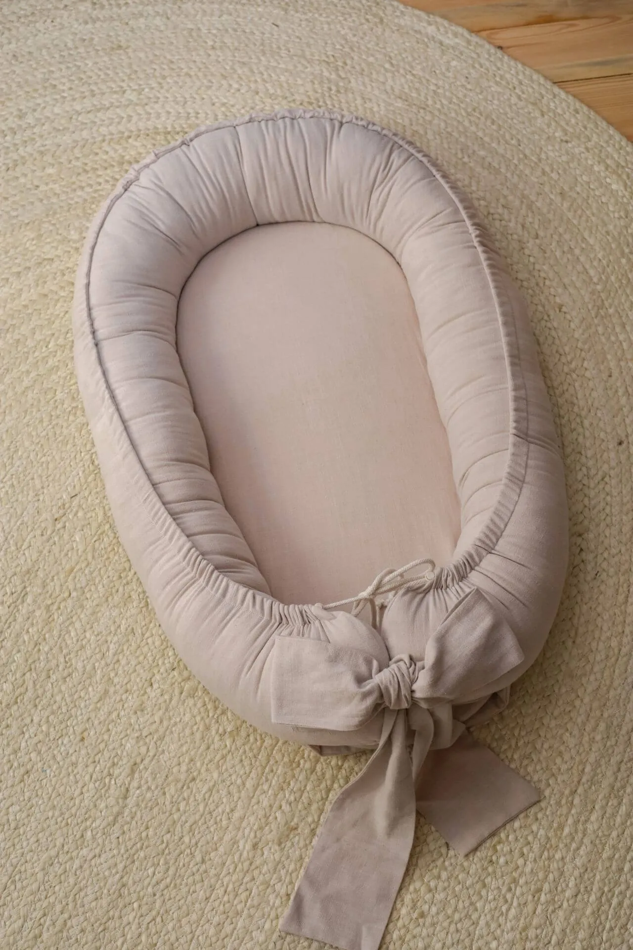 Soft Linen Handmade Baby Nest - Beige