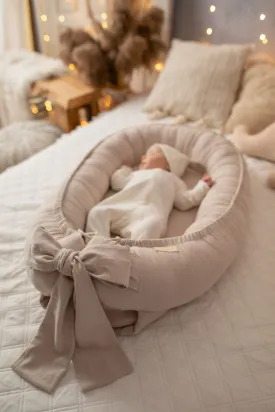 Soft Linen Handmade Baby Nest - Beige