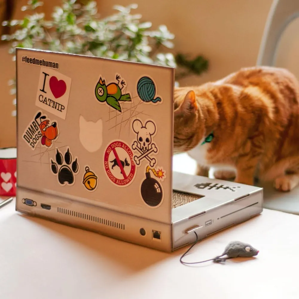 Suck UK | Cat Laptop | Cat Scratching Board | Cardboard Scratchers | Scratch Pad & Kitten Scratching Mat | Funny Furniture | Interactive Toy & Kitten Toys Gifts Cats