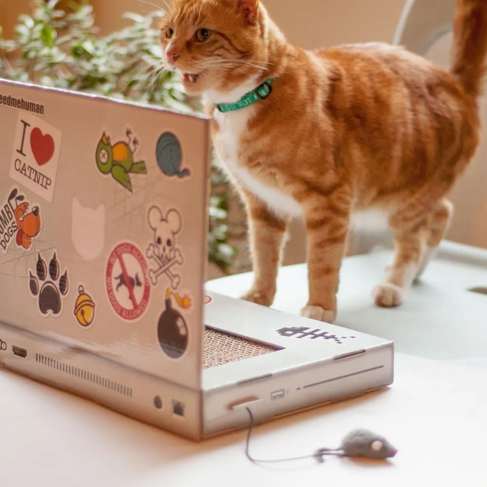 Suck UK | Cat Laptop | Cat Scratching Board | Cardboard Scratchers | Scratch Pad & Kitten Scratching Mat | Funny Furniture | Interactive Toy & Kitten Toys Gifts Cats
