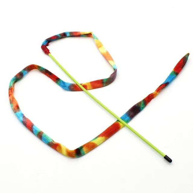 Turkey fluff Cat Stick Healthy Funny Colorful Rod Teaser Wand Plastic Pet Toys for Cats Interactive Stick Cat Supplies
