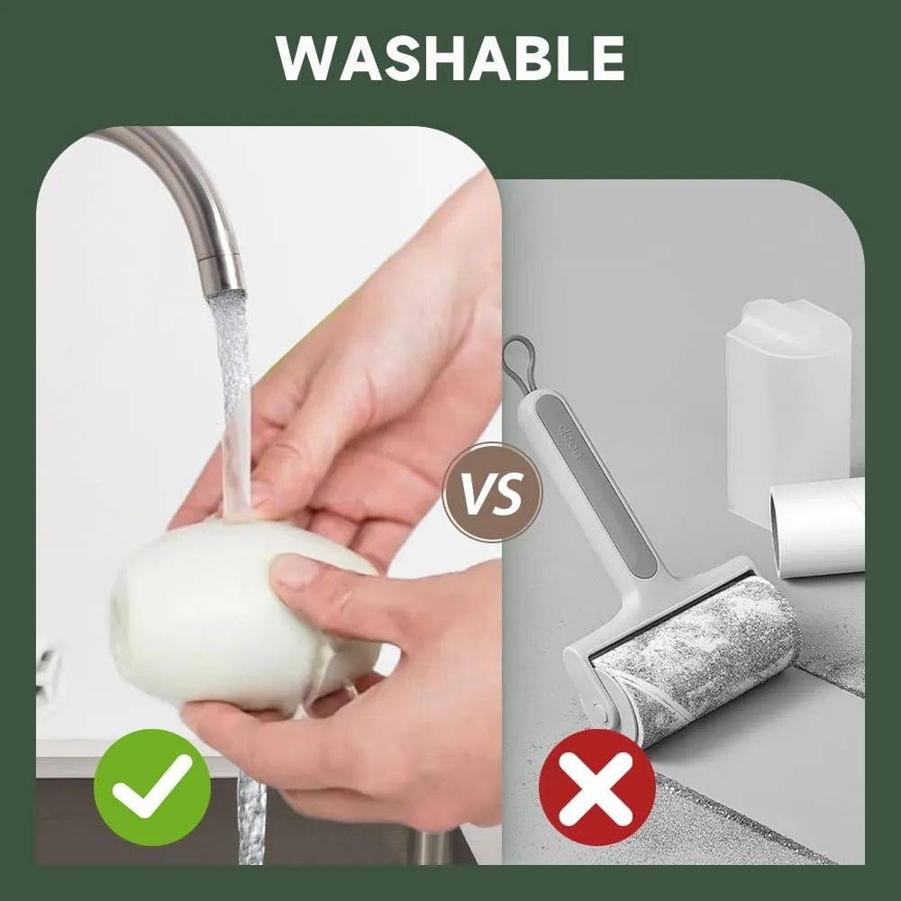 Washable Lint Roller, Portable & Reusable Lint Roller, Reusable Washable Lint Roller, Travel Lint Roller Mini Lint Roller for Lint Hair, Clothes (2pcs White)