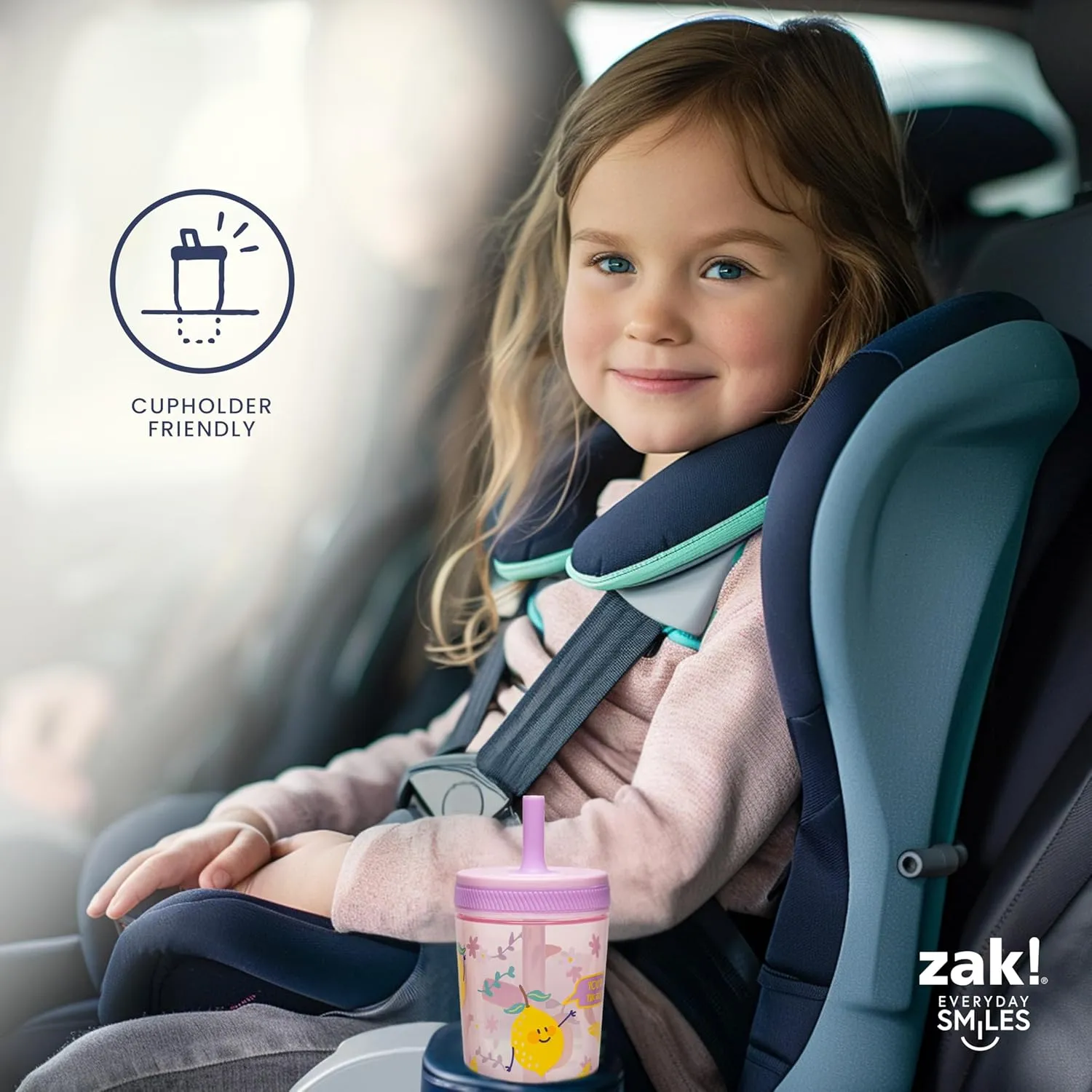 Zak Designs Gabby's Dollhouse Kelso Toddler Cups For Travel or At Home, 15oz 2-Pack Durable Plastic Sippy Cups With Leak-Proof Design is Perfect For Kids Cakey Cat, Mercat
