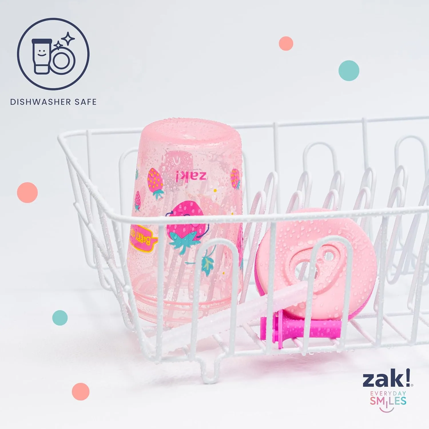 Zak Designs Gabby's Dollhouse Kelso Toddler Cups For Travel or At Home, 15oz 2-Pack Durable Plastic Sippy Cups With Leak-Proof Design is Perfect For Kids Cakey Cat, Mercat