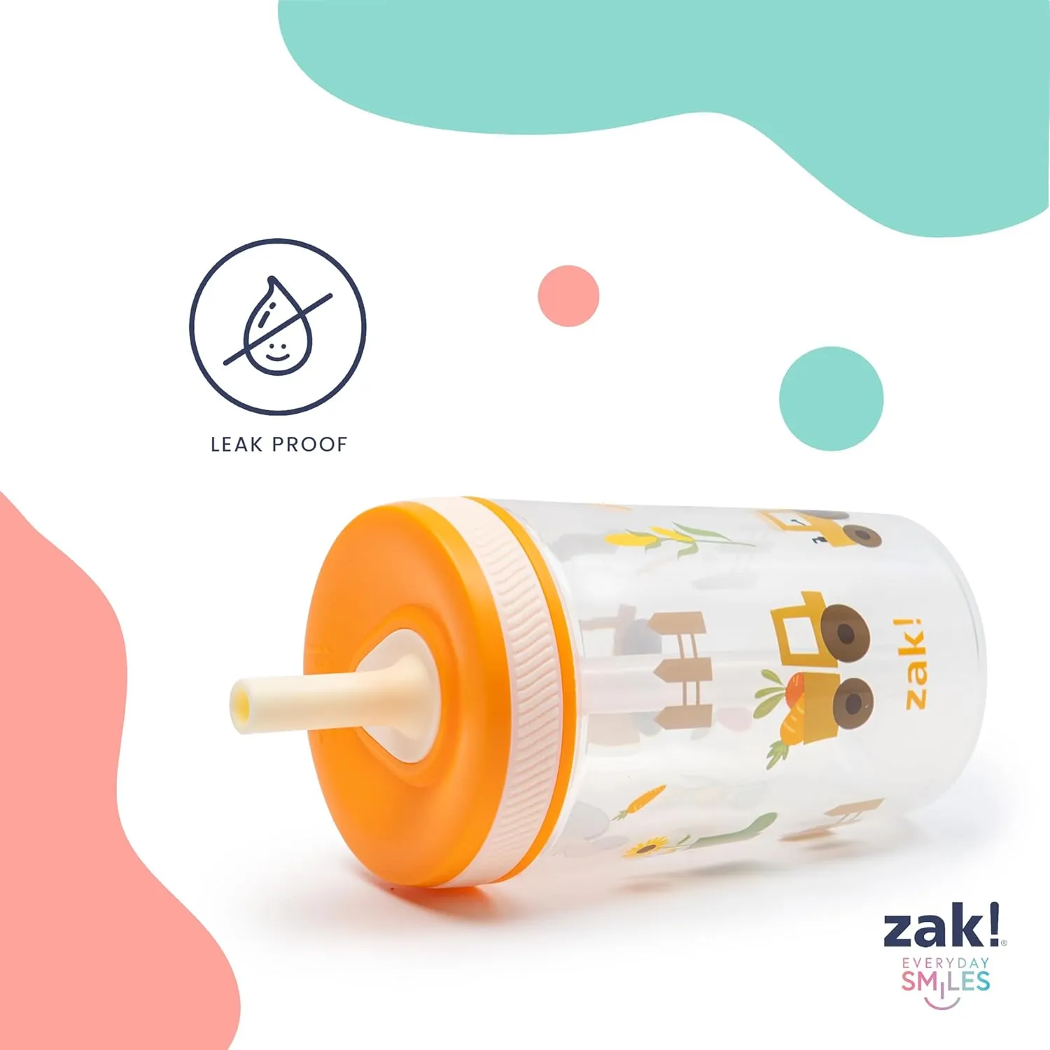 Zak Designs Gabby's Dollhouse Kelso Toddler Cups For Travel or At Home, 15oz 2-Pack Durable Plastic Sippy Cups With Leak-Proof Design is Perfect For Kids Cakey Cat, Mercat